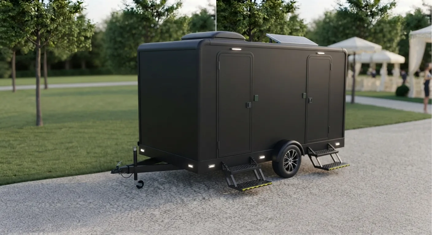 2 stall restroom trailer from our Mission Viejo fleet
